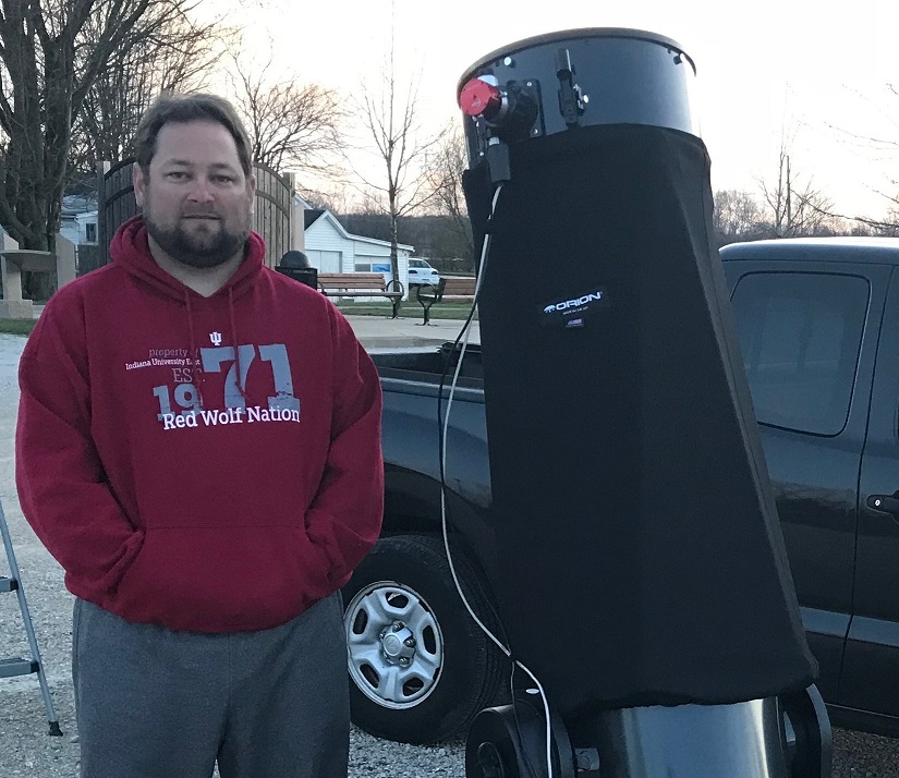 Wes and the 16-inch Dobson Telescope.